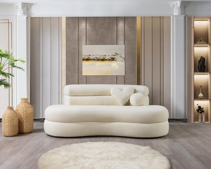 Larissa Ivory Boucle Loveseat (LARISSAIVORY-L)