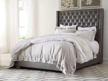 Coralayne California King Upholstered Footboard with Rails (B650-95)