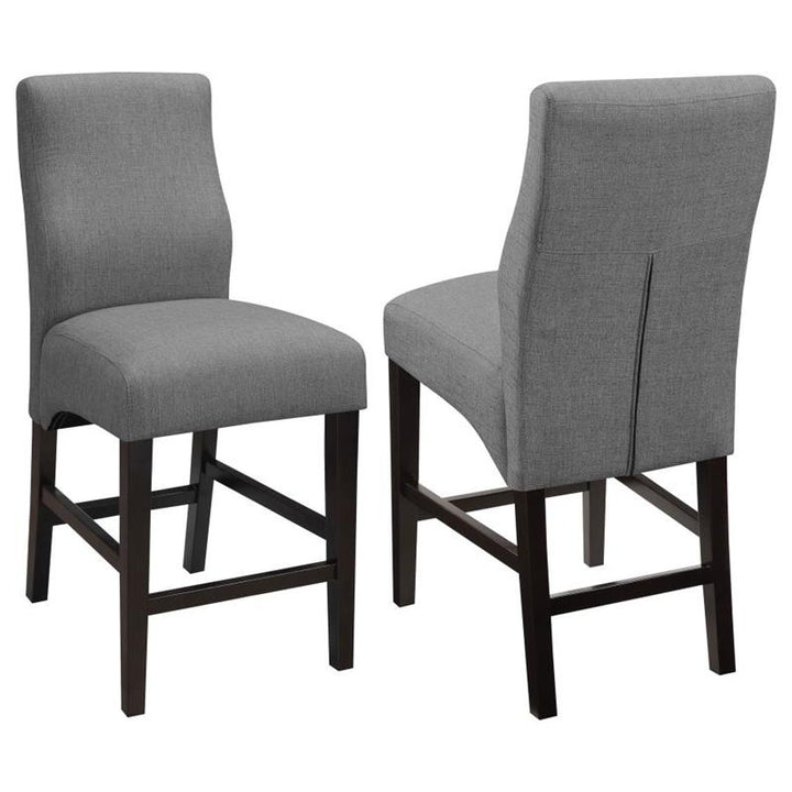 Mulberry Upholstered Counter Height Stools Grey and Cappuccino (Set of 2) (102855)