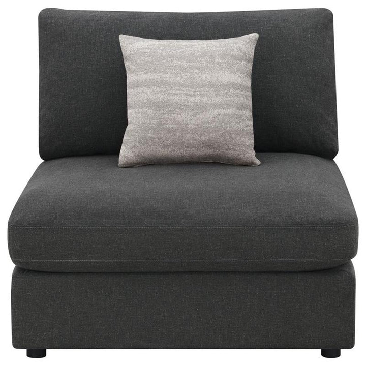 Serene Upholstered Armless Chair Charcoal (551324)