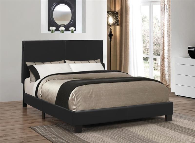 Mauve Bed Upholstered Queen Black (300558Q)