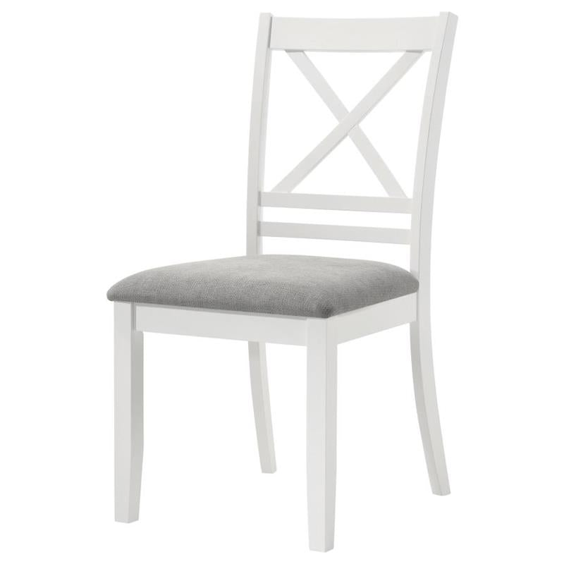 Hollis Cross Back Wood Dining Side Chair White (Set of 2) (122242)