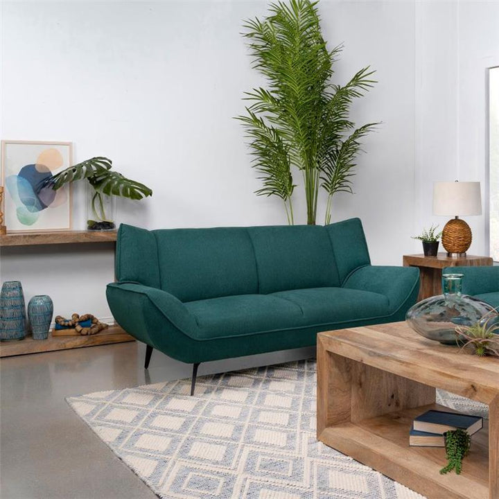 Acton Upholstered Flared Arm Loveseat Teal Blue (511162)