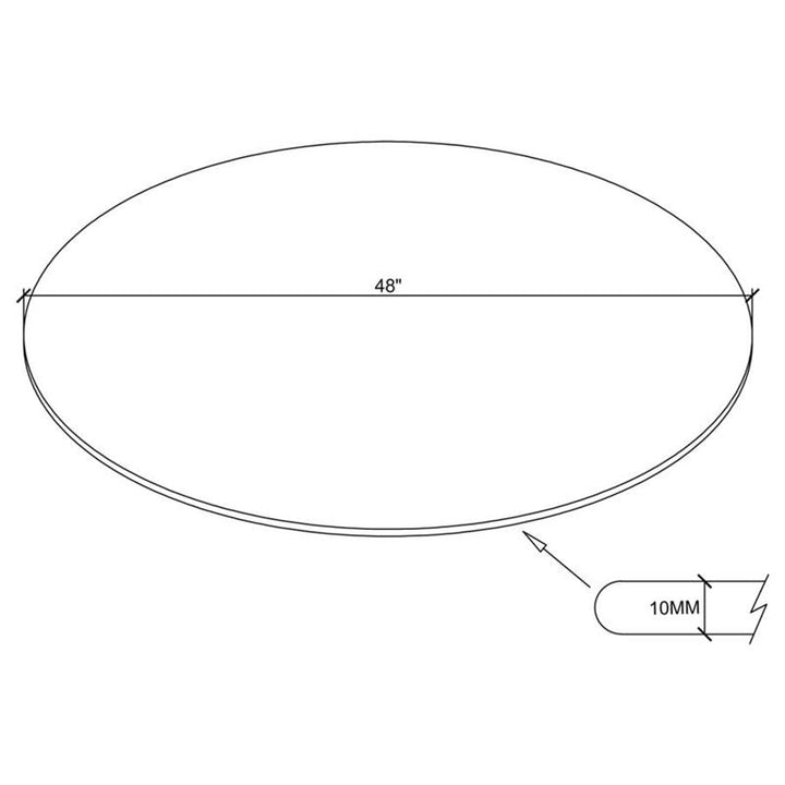 48" 10mm Round Glass Table Top Clear (CP48RD-10)