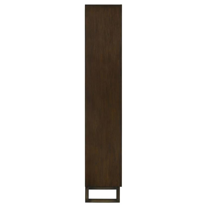 Marshall 4-shelf Bookcase Dark Walnut and Gunmetal (881295)