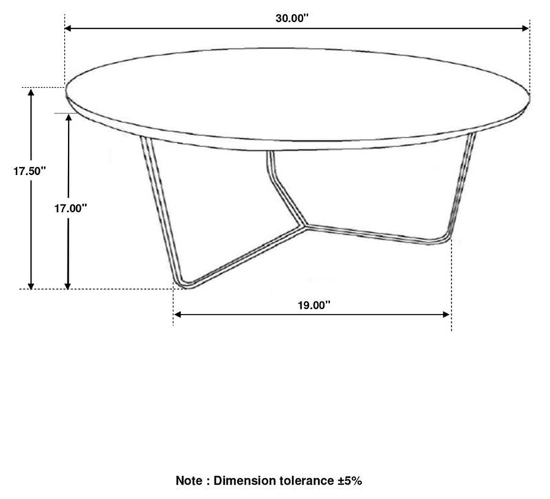 Yaritza Round Accent Table with Triangle Wire Base Natural and Gunmetal (935995)