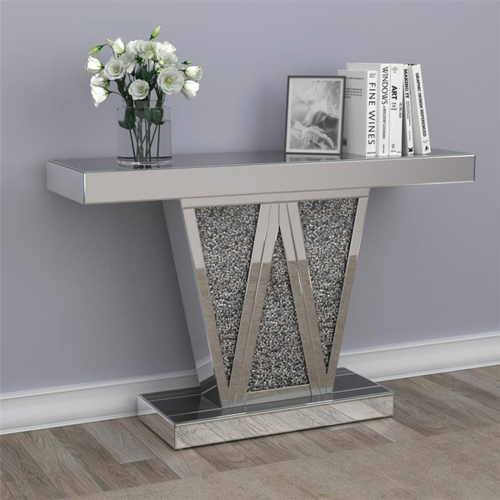 Crocus Rectangular Console Table Silver (951786)