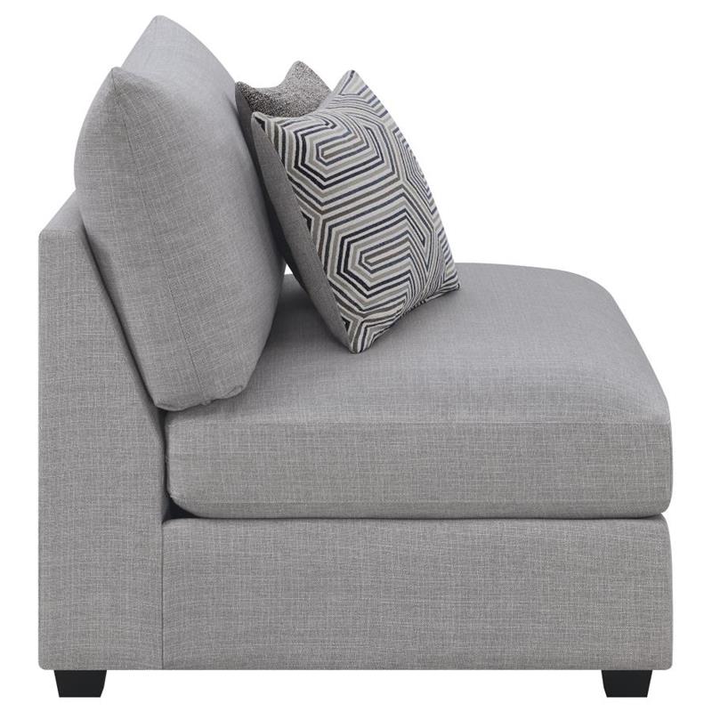 Cambria Upholstered Armless Chair Grey (551511)