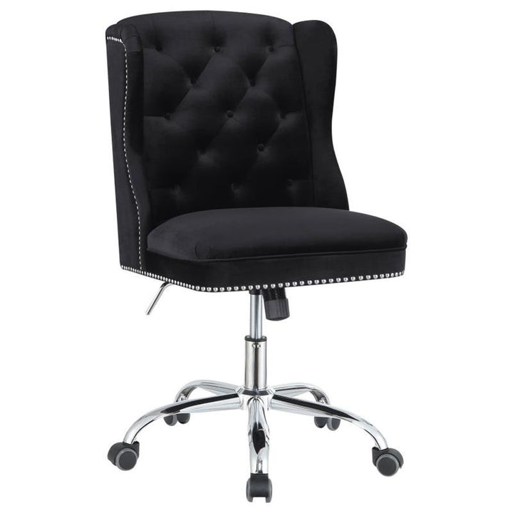 Julius Upholstered Tufted Office Chair Black and Chrome (801995)