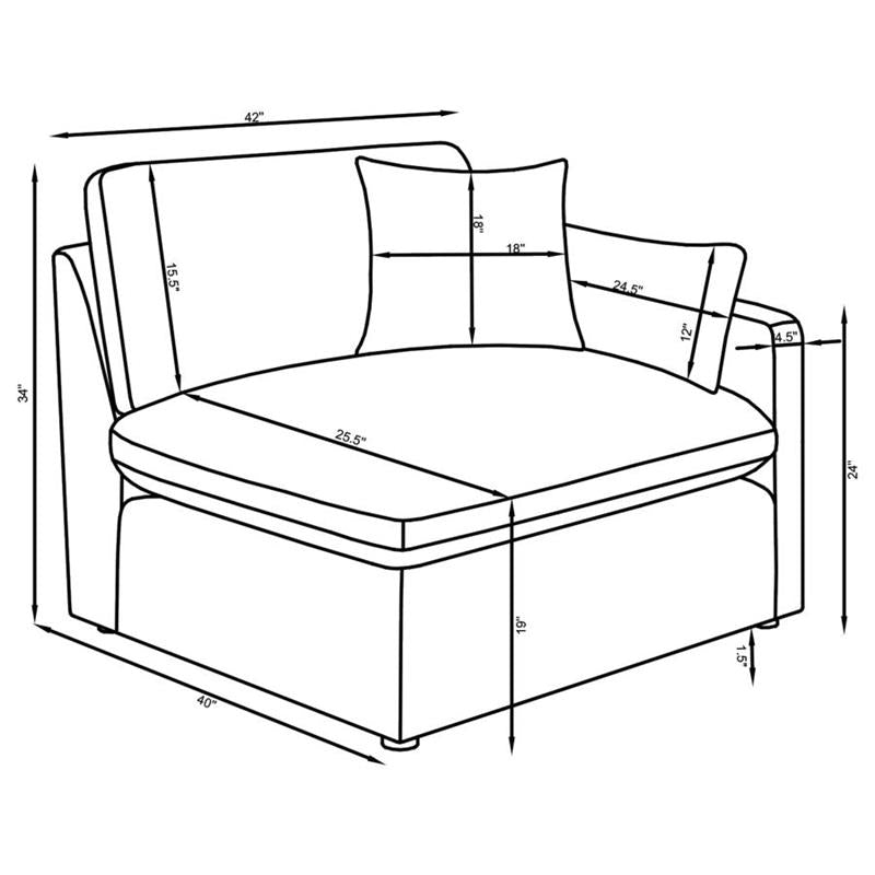 Hobson Sloped Track Arms RAF Chair Off-White (551454RAF)