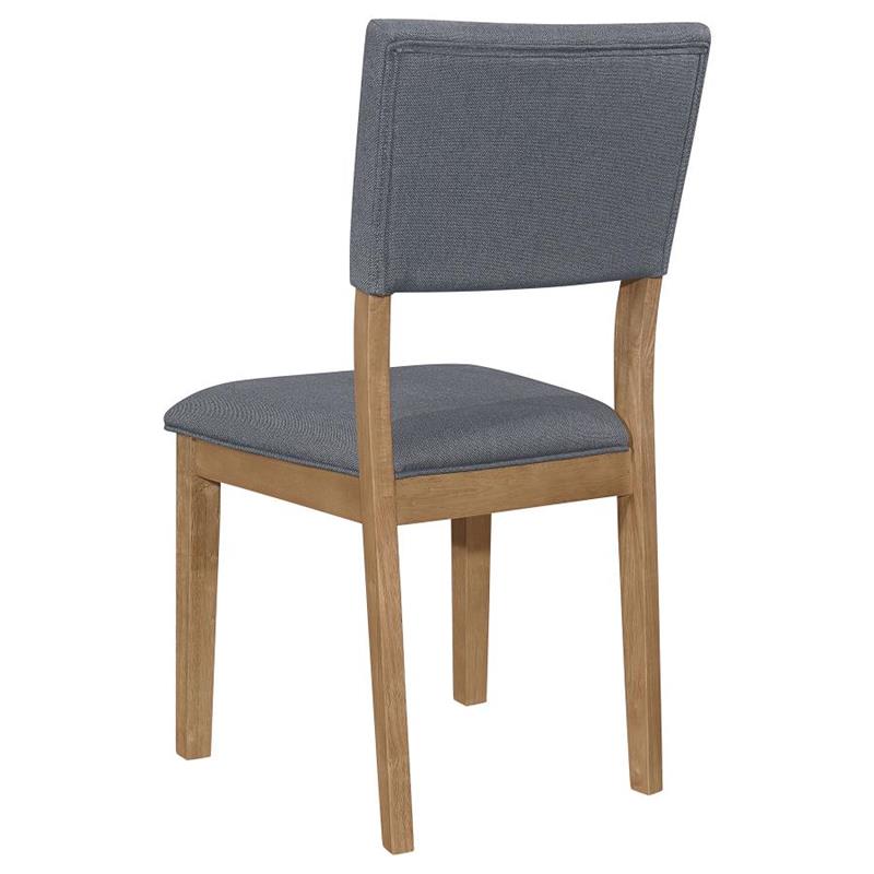 Sharon Open Back Padded Upholstered Dining Side Chair Blue and Brown (Set of 2) (104172)