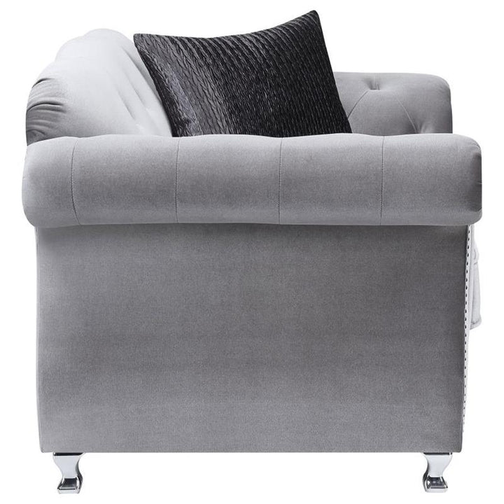 Frostine Button Tufted Chair Silver (551163)