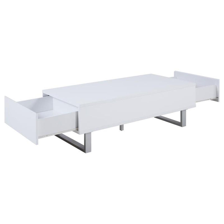 Atchison 2-drawer Coffee Table High Glossy White (705698)