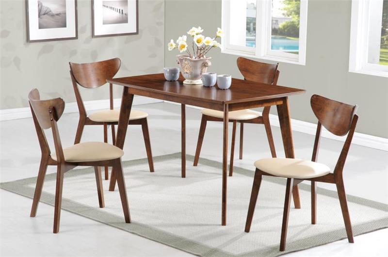 Kersey Dining Side Chairs with Curved Backs Beige and Chestnut (Set of 2) (103062)