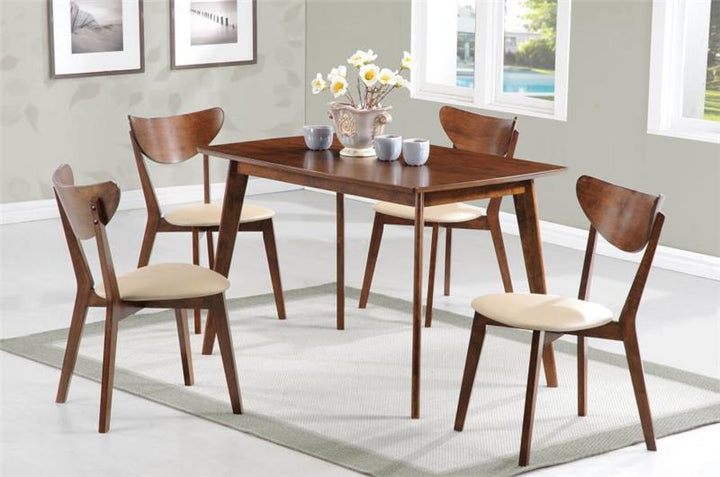 Kersey 5-piece Rectangular Dining Set Chestnut and Tan (103061-S5)