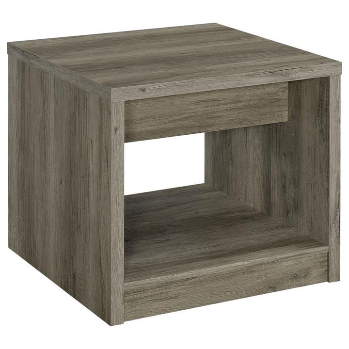 Felix 1-drawer Square Engineered Wood End Table Grey Driftwood (707727)