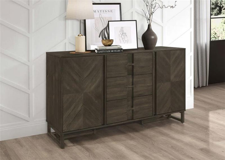 Kelly 3-drawer Storage Dining Sideboard Server Dark Grey (107965)