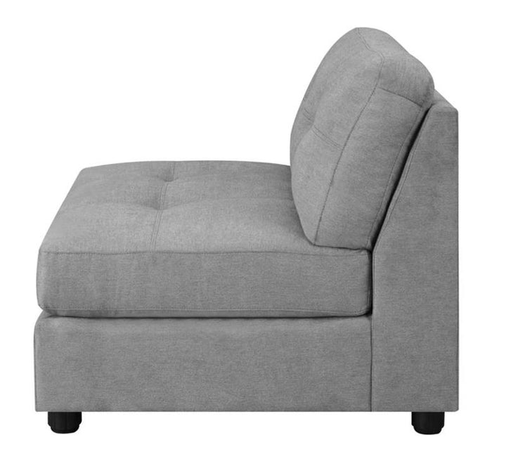 Claude Tufted Cushion Back Armless Chair Dove (551004)