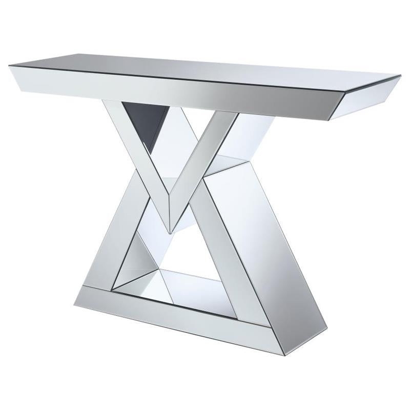 Cerecita Console Table with Triangle Base Clear Mirror (930009)