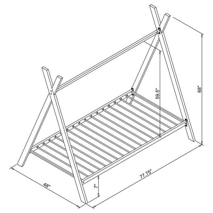 Fultonville Twin Metal Tent Bed Pink (302133)