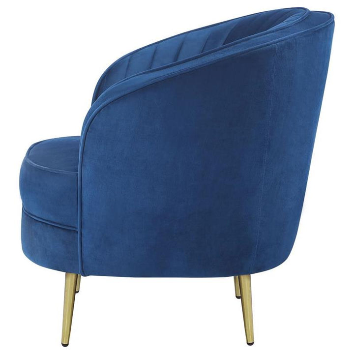 Sophia Upholstered Vertical Channel Tufted Chair Blue (506863)