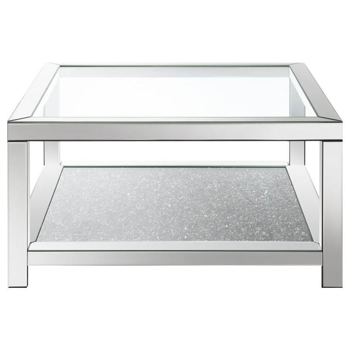 Valentina Rectangular Coffee Table with Glass Top Mirror (736218)