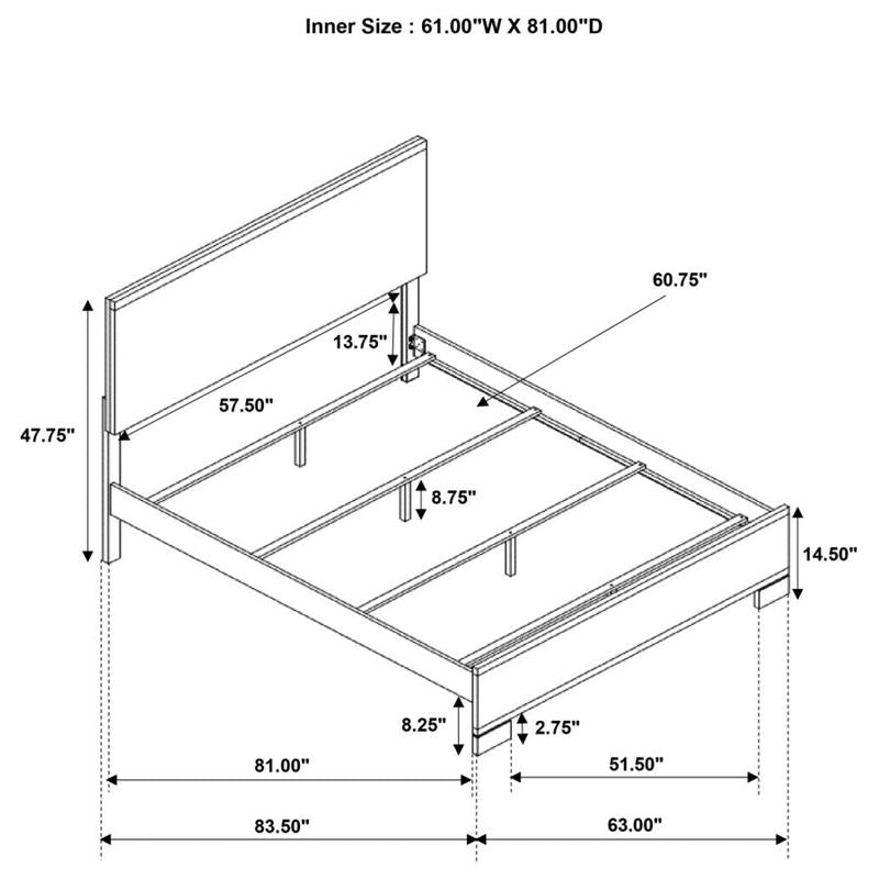 Edmonton Queen Panel Bed Rustic Tobacco (204351Q)