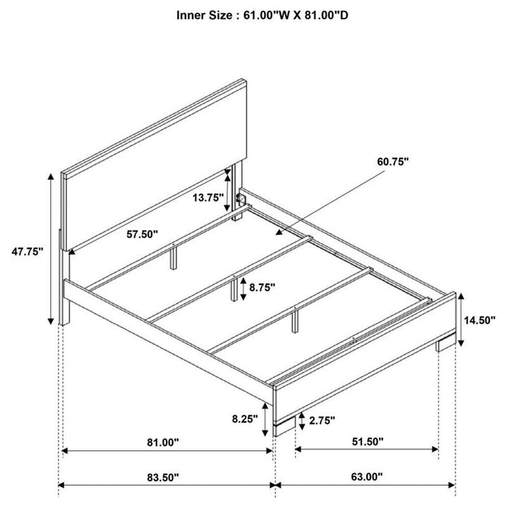 Edmonton Queen Panel Bed Rustic Tobacco (204351Q)