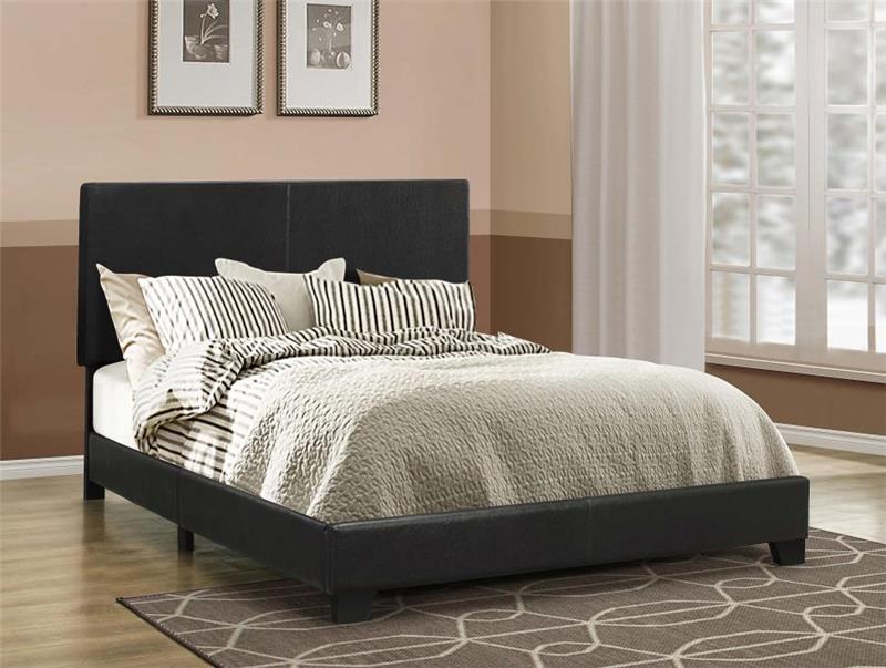 Dorian Upholstered Queen Bed Black (300761Q)