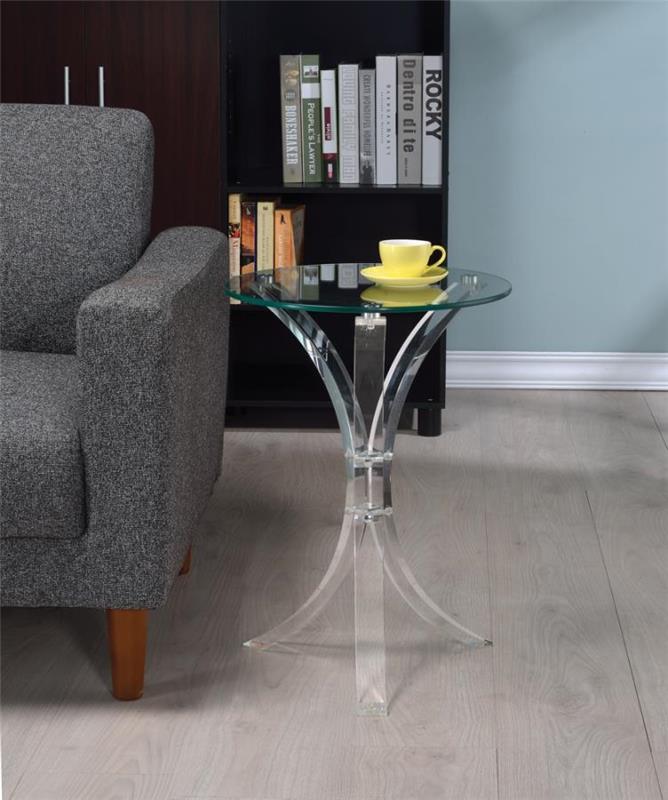 Emmett Round Accent Table Clear (900490)