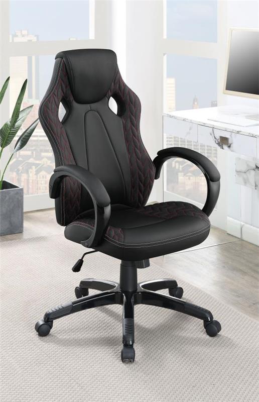 Carlos Arched Armrest Upholstered Office Chair Black (881426)