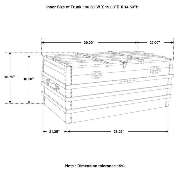 Simmons Rectangular Storage Trunk Natural and Black (959553)