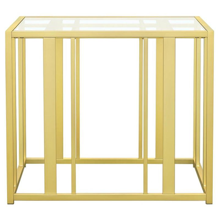 Adri Metal Frame End Table Matte Brass (723607)