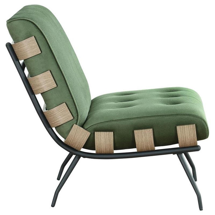 Aloma Armless Tufted Accent Chair Green (907502)