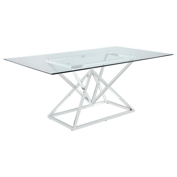 Beaufort Rectangle Glass Top Dining Table Chrome (109451)