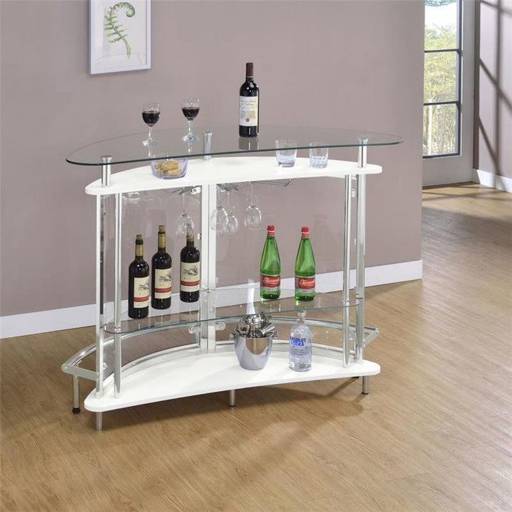 Amarillo 2-tier Bar Unit White and Chrome (101066)