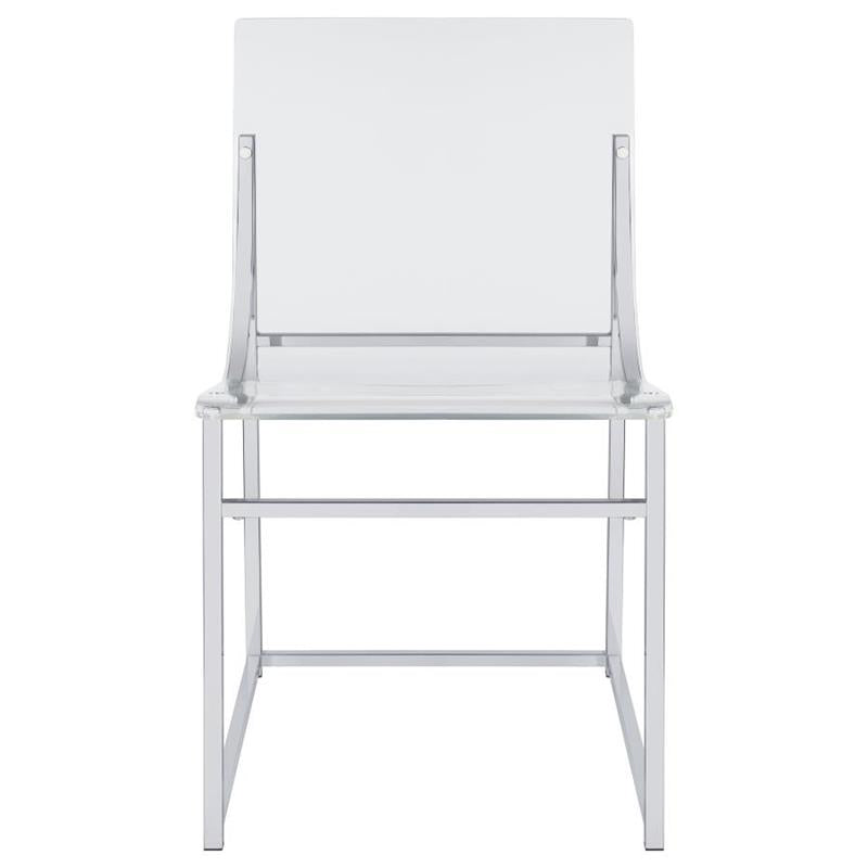 Adino Acrylic Dining Side Chair Clear and Chrome (121182)