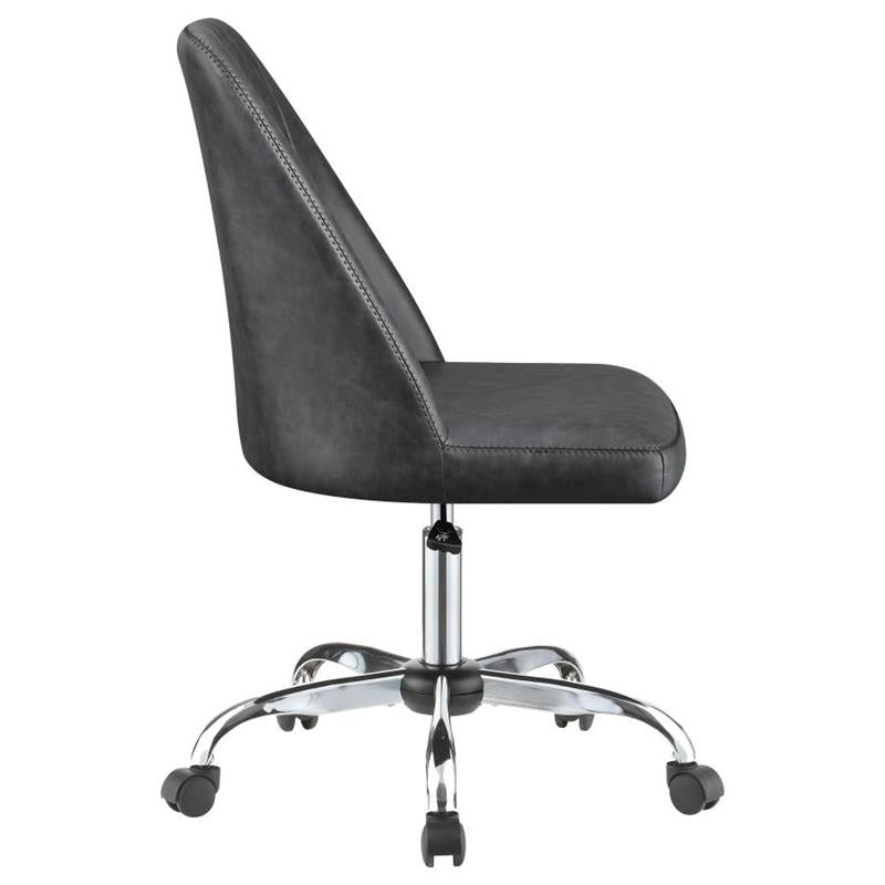 Althea Upholstered Tufted Back Office Chair Grey and Chrome (881196)