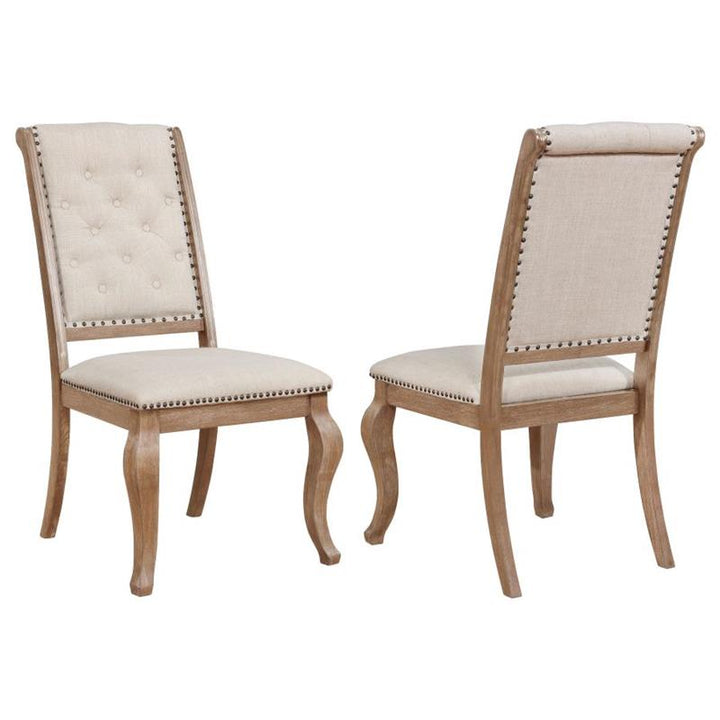 Brockway Tufted Side Chairs Cream and Barley Brown (Set of 2) (110292)
