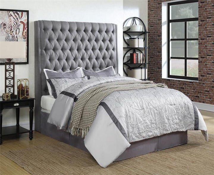 Camille Tall Tufted Eastern King Headboard Grey (300621KEB1)