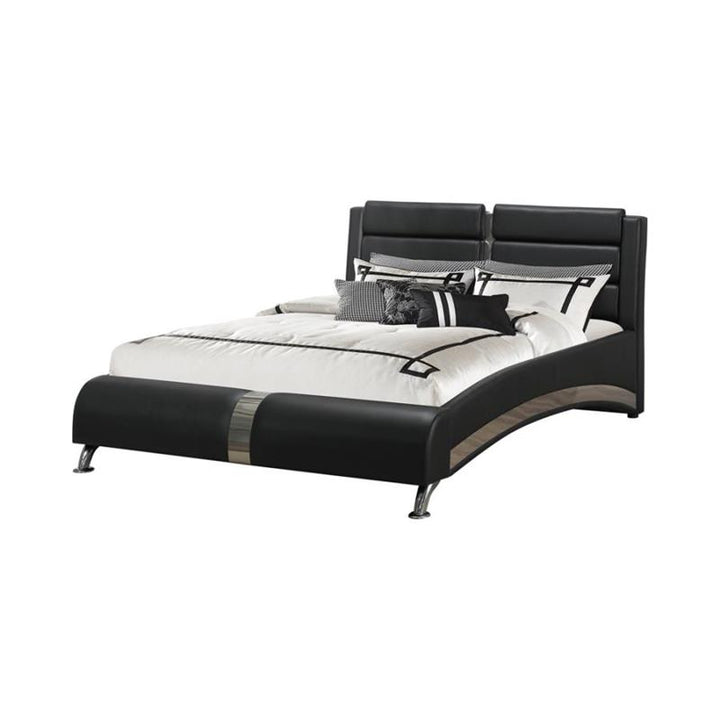 Jeremaine Queen Upholstered Bed Black (300350Q)