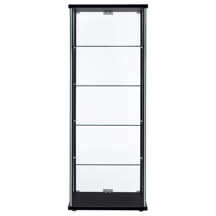 Delphinium 5-shelf Glass Curio Cabinet Black and Clear (950170)