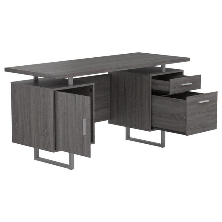 Lawtey Floating Top Office Desk Weathered Grey (800521)