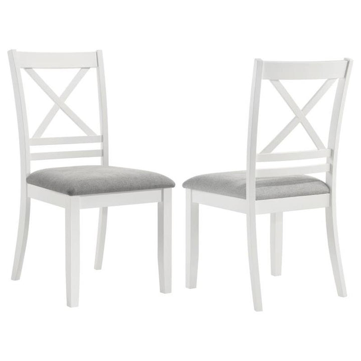 Hollis Cross Back Wood Dining Side Chair White (Set of 2) (122242)