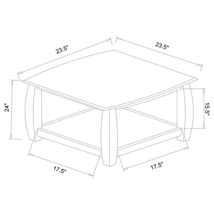 Dixon Square End Table with Bottom Shelf Espresso (701077)