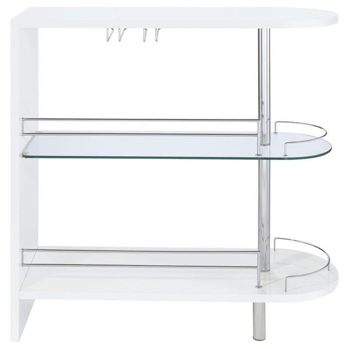 Adolfo 3-tier Bar Table Glossy White and Clear (101064)