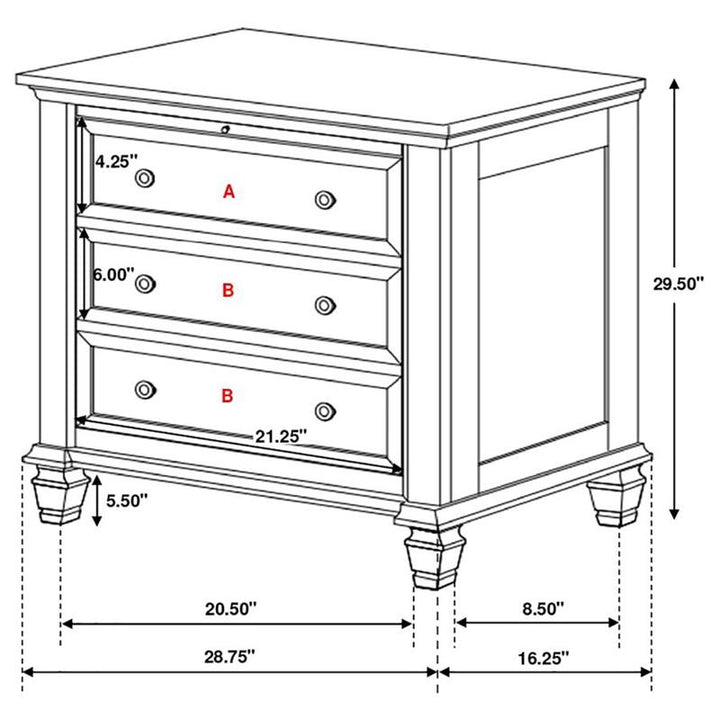 Sandy Beach Storage Bedroom Set with Sleigh Headboard (201309Q-S5)