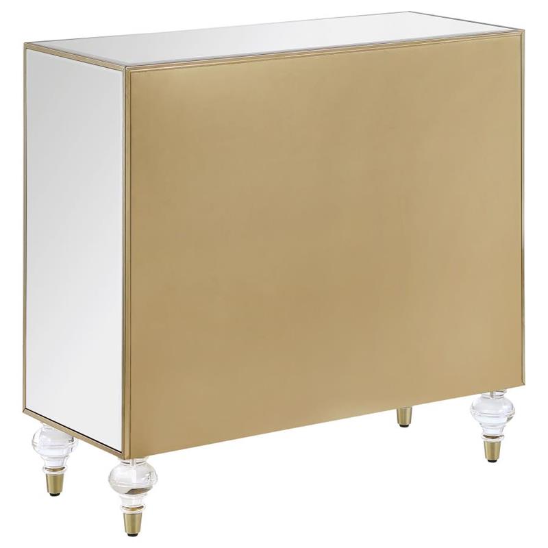 Lupin 2-door Accent Cabinet Mirror and Champagne (951854)