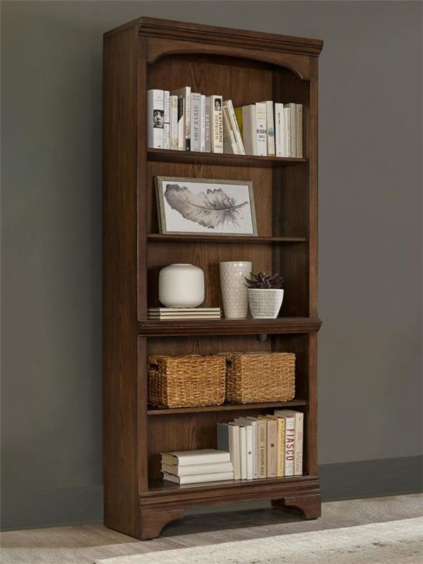 Hartshill 5-shelf Bookcase Burnished Oak (881285)