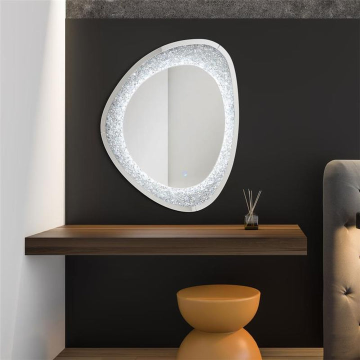 Mirage Acrylic Crystals Inlay Wall Mirror with LED Lights (961504)